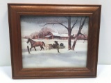 Framed Amish picture