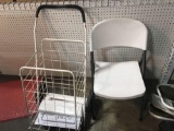 Folding chair,rolling grocery cart