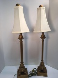 2 matching vintage table lamps