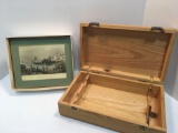 Wooden wine box,vintage decorative trivits