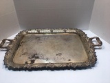 Silverplate serving tray(silver mark is left pointed cannon;photoed)