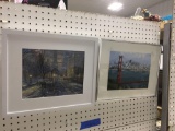 2 framed/matted pictures