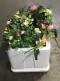 Artificial flowers/Styrofoam cooler