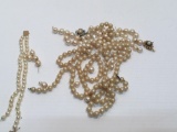 Pearl pieces(possibly authentic)(1 hasp stamped 14k 585)