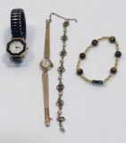 CROTON analog watch/10k band,MORITA analog watch,2 bracelets
