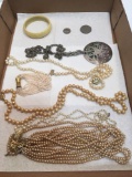 Costume jewelry(necklaces,more,foreign coins)