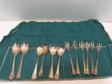 6- BIRKS STERLING olive forks,4- STERLING ice cream spoons,2-BIRKS teaspoons