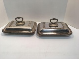 2- silverplated covered dishes