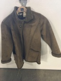 L.L.BEAN woman's fur lined suede coat (size M)