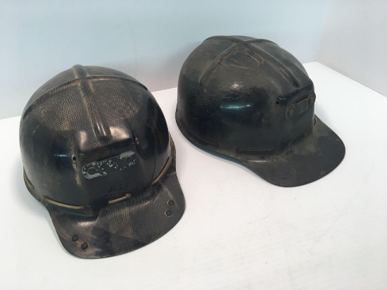 2-vintage MSA miners helmets