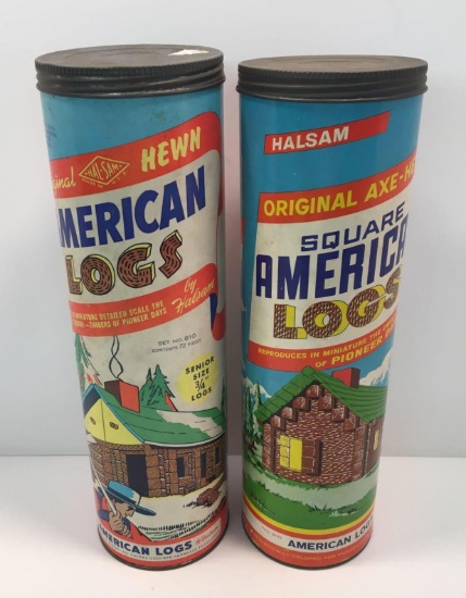 2 vintage HALSAM AMERICAN LOGS sets(No.810)