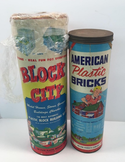 Vintage HALSAM AMERICAN Plastic Bricks,Tri State BLOCK CITY building blocks