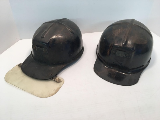 2 vintage MSA mining combo hats