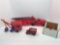 Plastic fire truck/action figures,plasric steam shovel,tin/litho circus truck