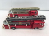 2 die cast fire trucks