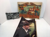 Firefighter picture,wooden fireman plaque,metal CAM KINGS sign
