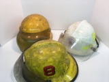 3 fire helmets