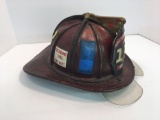 Vintage leather CAIRNS fire helmet/front shield (SHERMANSDALE 121)