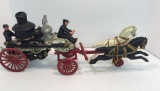 Cast iron toy horse drawn fire apparatus