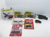 Diecast and plastic army trucks, diecast and plastic construction vehicles
