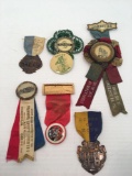 Antique Fire convention/parade ribbons and pins