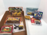 Diecast construction vehicles, diecast PEPSI delivery truck, HALLMARK KEEPSAKE Oscar Mayer tree