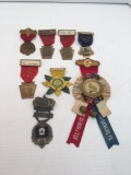 Antique Fire convention badges,pins