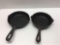 2- small cast iron skillets(1- marked Favorite)