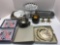 Pewter tray Commemorative 100th Anniversary Presbyterian Church McVeytown, candlesticks, more