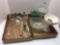 Glass bowl, milk glass, stemware glasses, salt/pepper shakers, more