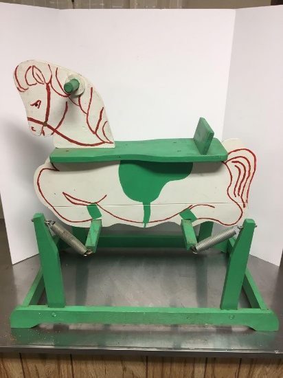 Handcrafted wooden spring hoppy horse