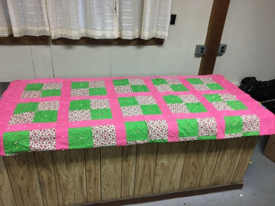 Hand crafted two sided quilt(approximately 72 x 78)