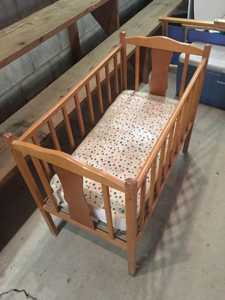 vintage doll crib