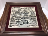 Framed/matted MIFFLIN COUNTY 1989 2/200 commemorative artwork by John W Gumpper