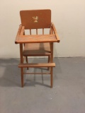 Vintage wooden doll highchair