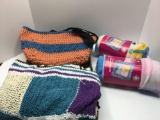 Fleece pillow kits, handcrafted purse, handcrafted hap