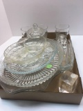 Glassware(etched glasses,divided relish dishes,more)