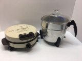 Vintage DOMINION ELECTRIC(model 1702)popcorn popper, Belgium waffle maker by ToastMaster