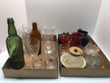 Stemware glasses,etched glass globes,vases,more