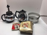 Vintage coffee percolator,health steamer,strainer,more