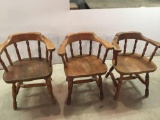 3 vintage wooden chairs