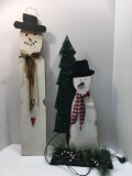 Wooden snowmen decor(1- lighted)