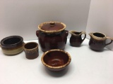 Brown stoneware dishes(some HULL)