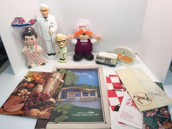 Assorted restaurant memorabilia