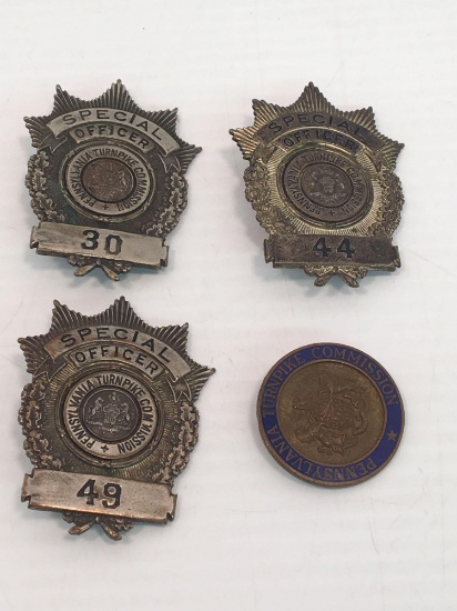 Pennsylvania Turnpike Commission badges, pin back pin