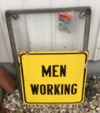 Vintage 1 sided MEN WORKING sign /frame