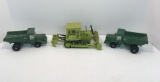 2- die cast EUCLID dump trucks,TEREX NZG(West Germany) die cast bulldozer(No 164)