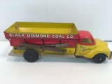 Vintage WALT REACH by COURTLAND tin/litho BLACK DIAMOND COAL CO truck(No.5100)****wind up engine is