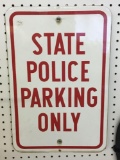 Metal STATE POLICE PARKING ONLY sign