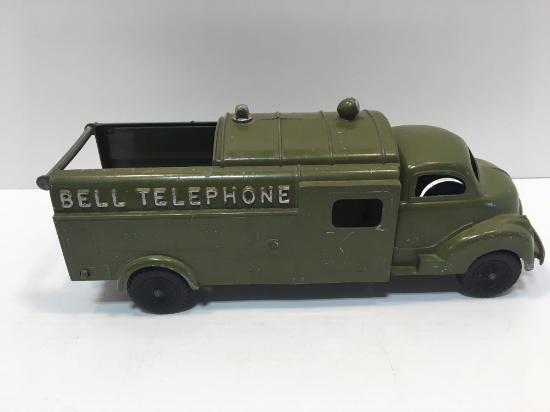 Vintage pressed metal HUBLEY BELL TELEPHONE truck